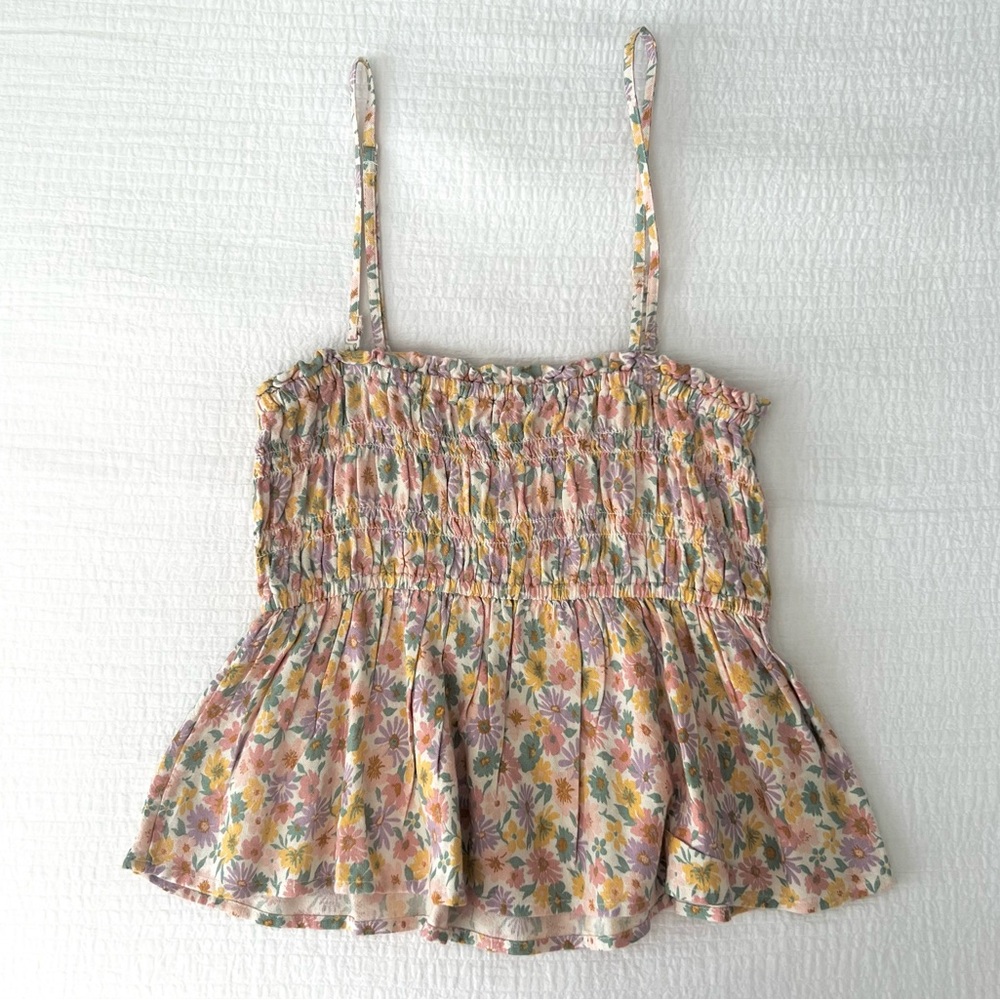 Floral Smocked Spaghetti Strap Top